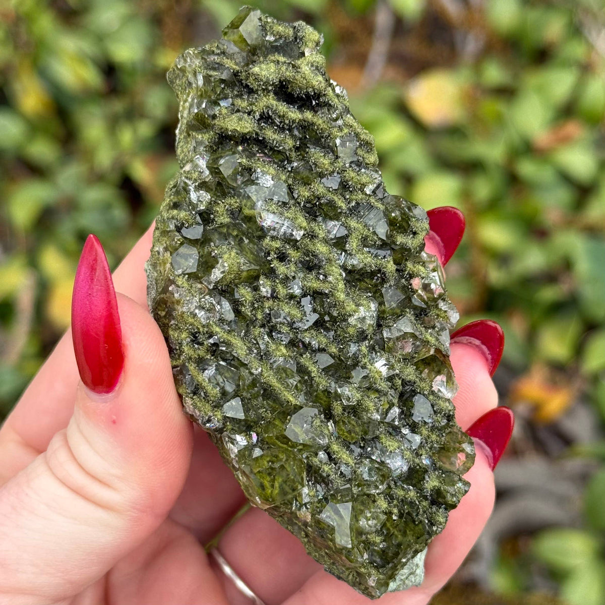 Epidote in Quartz from Turkey - Sold Individually