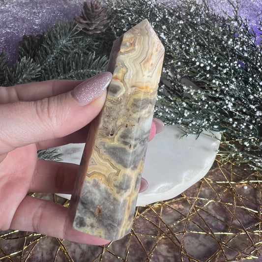 Crazy Lace Agate Mini Tower