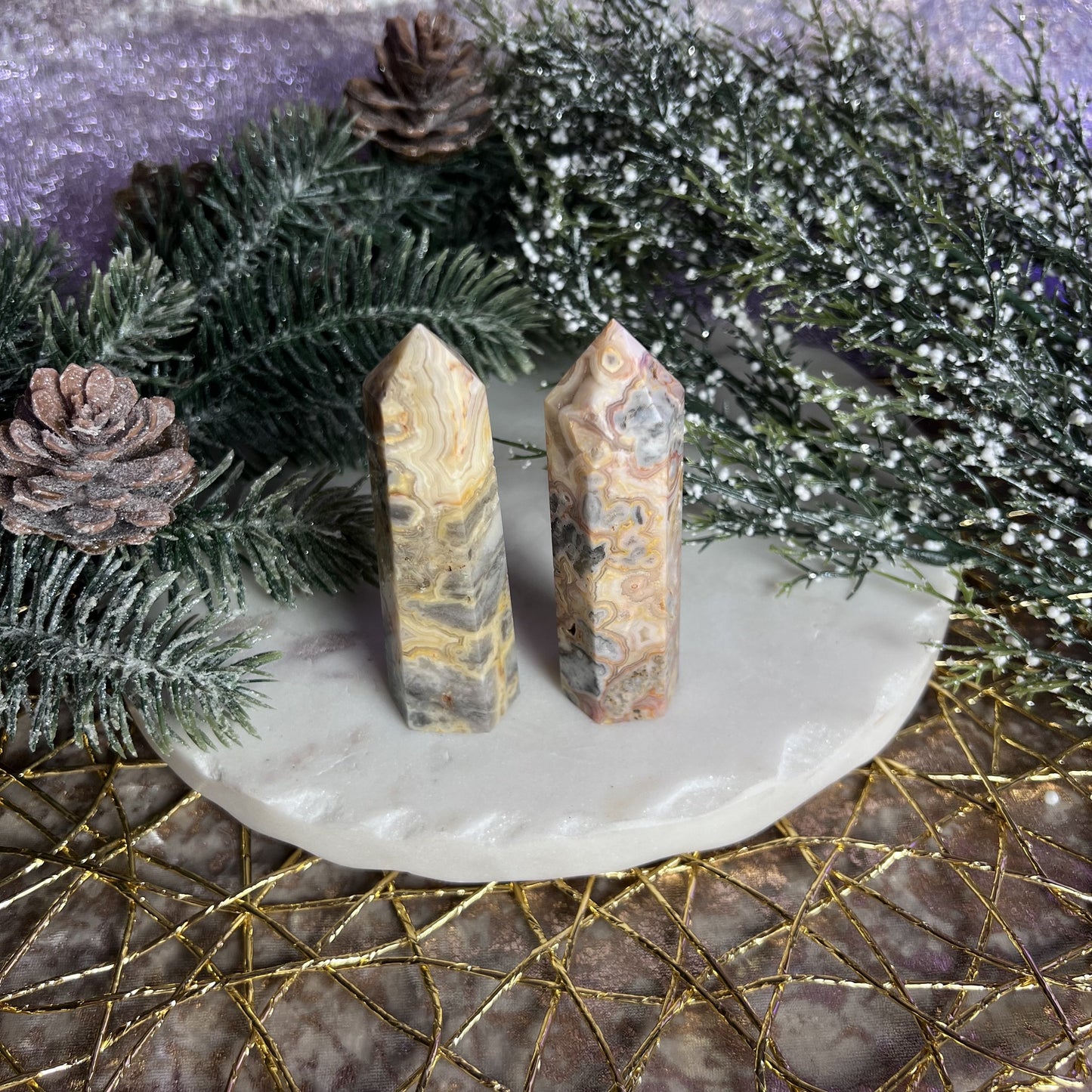 Crazy Lace Agate Mini Tower