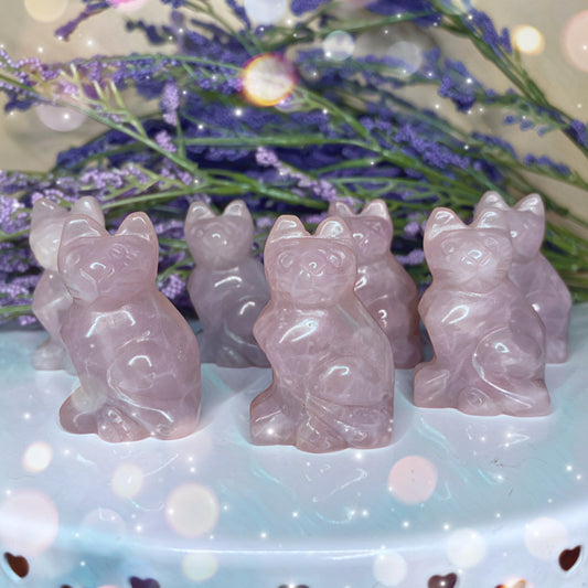 Mini Rose Quartz Cat