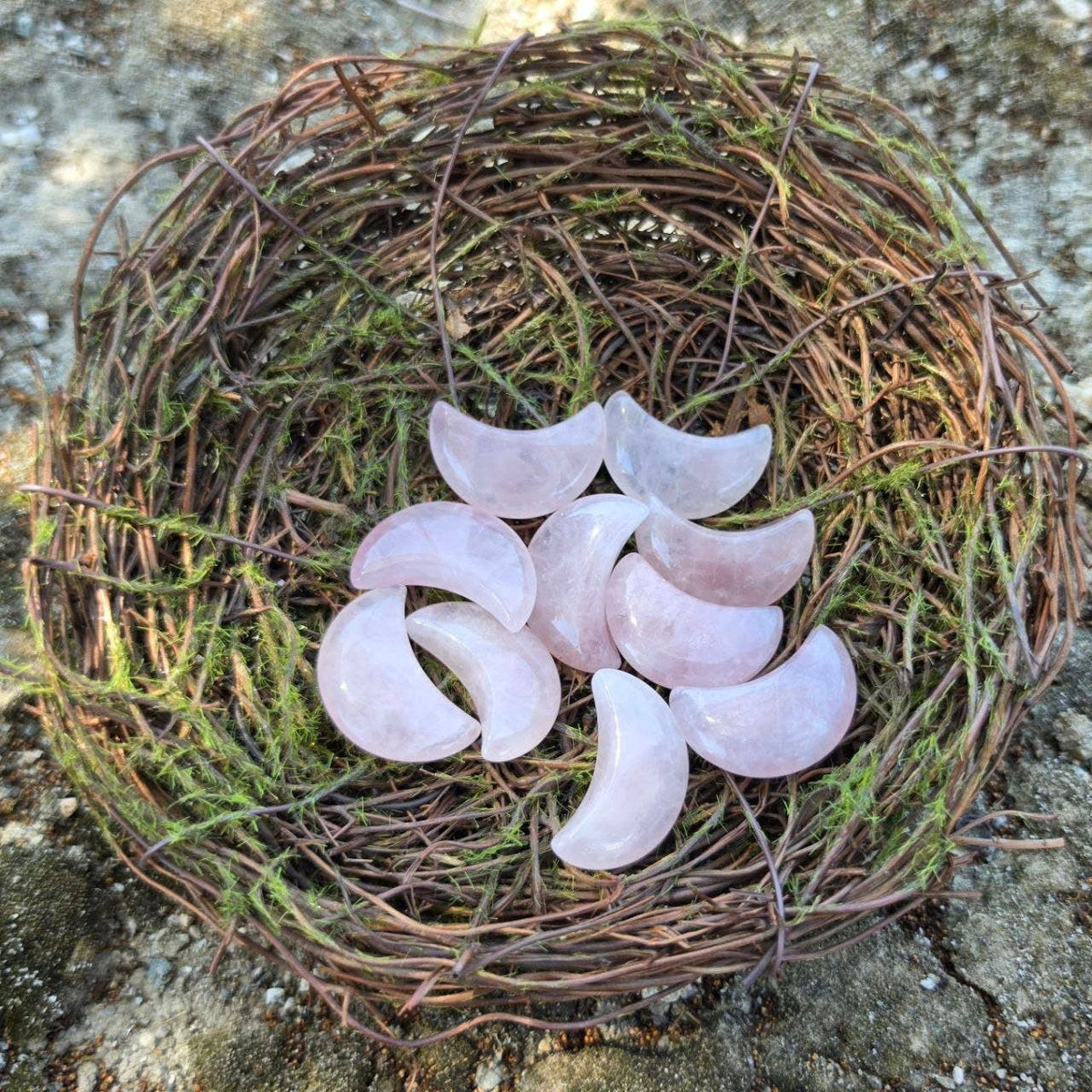 Rose Quartz Crescent Moons