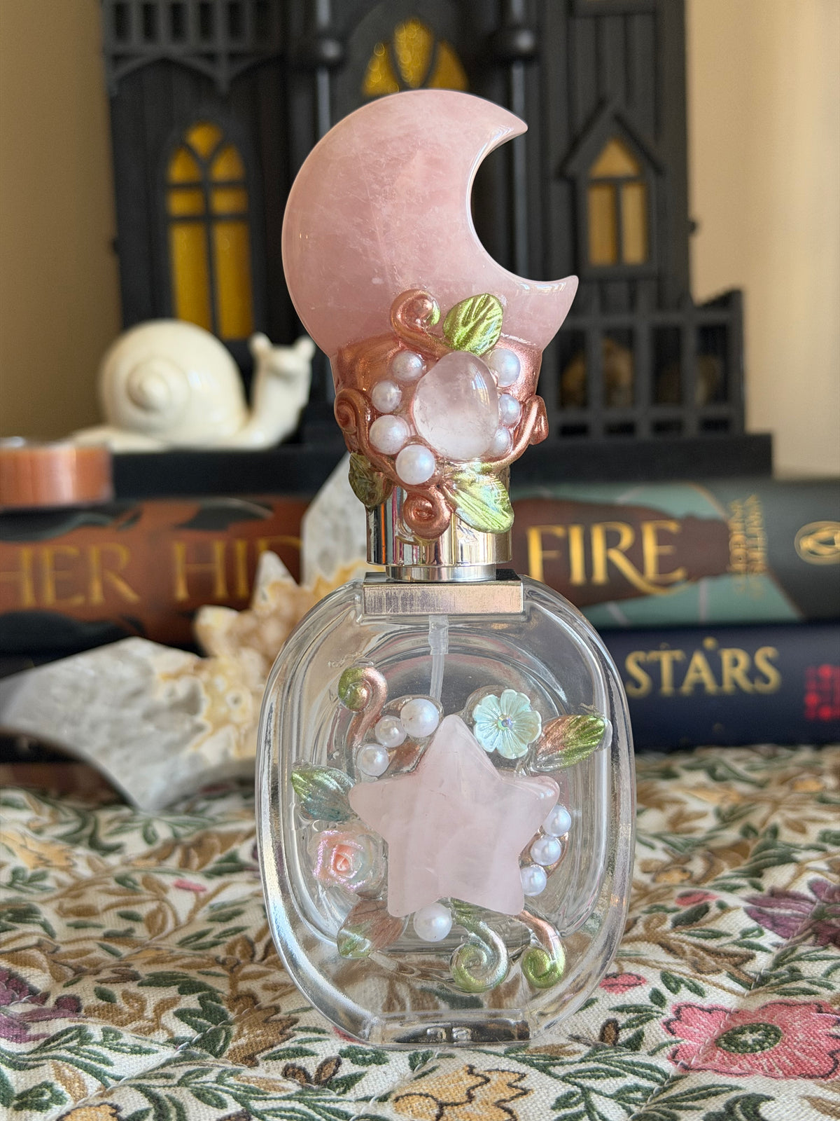 Magickal Perfume Bottle - Rose Quartz Moon