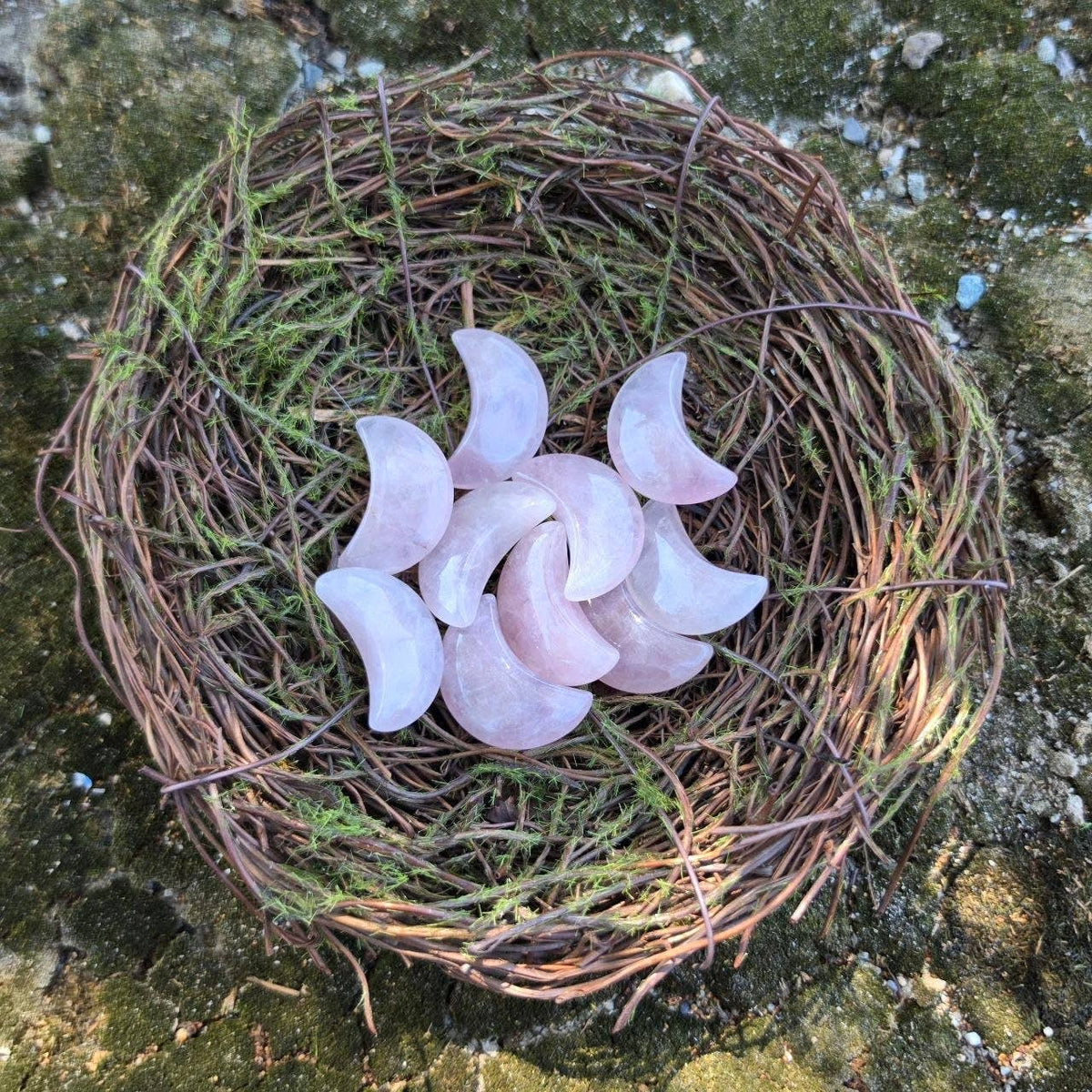 Rose Quartz Crescent Moons