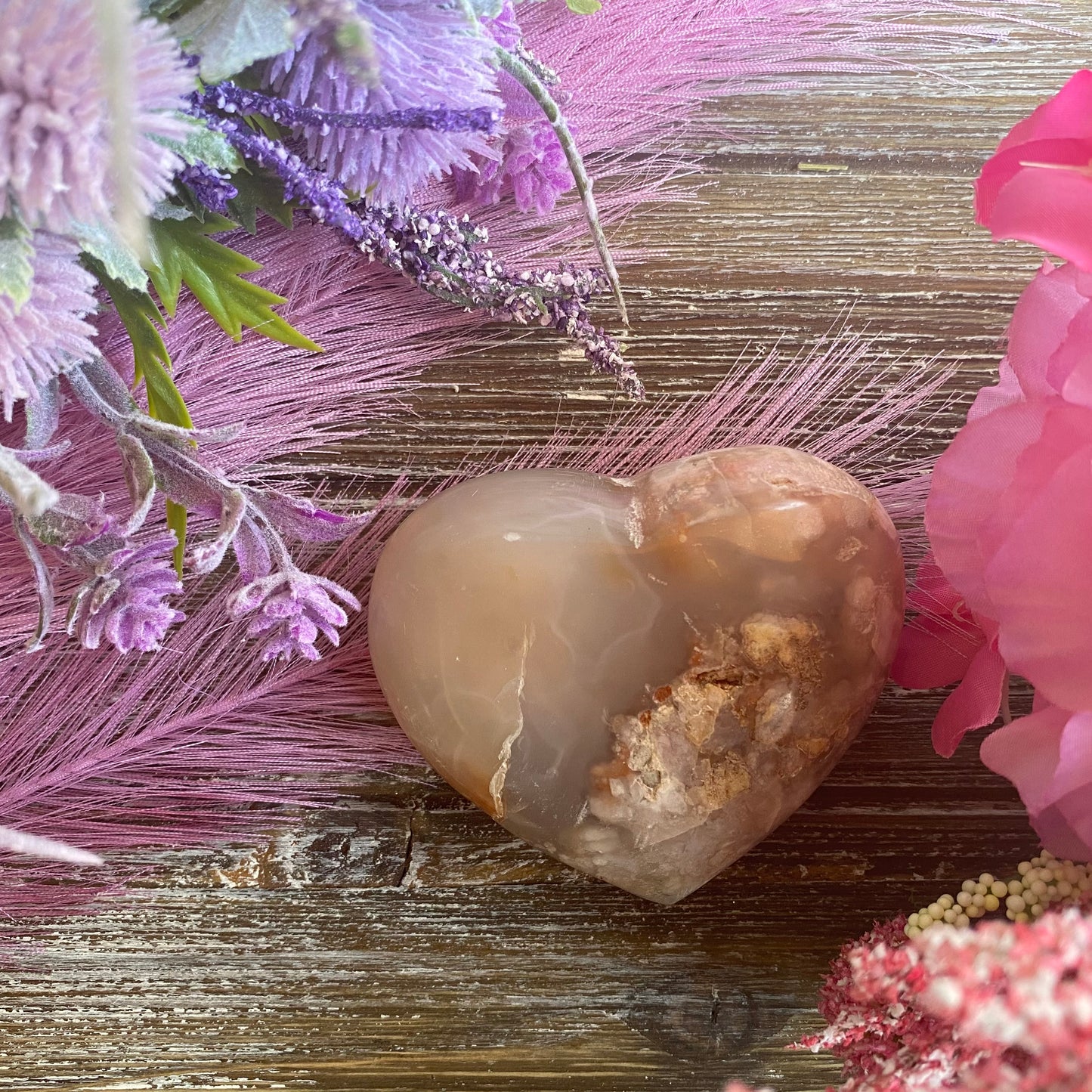 Flower Agate Heart