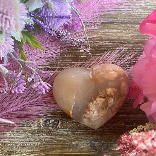 Flower Agate Heart