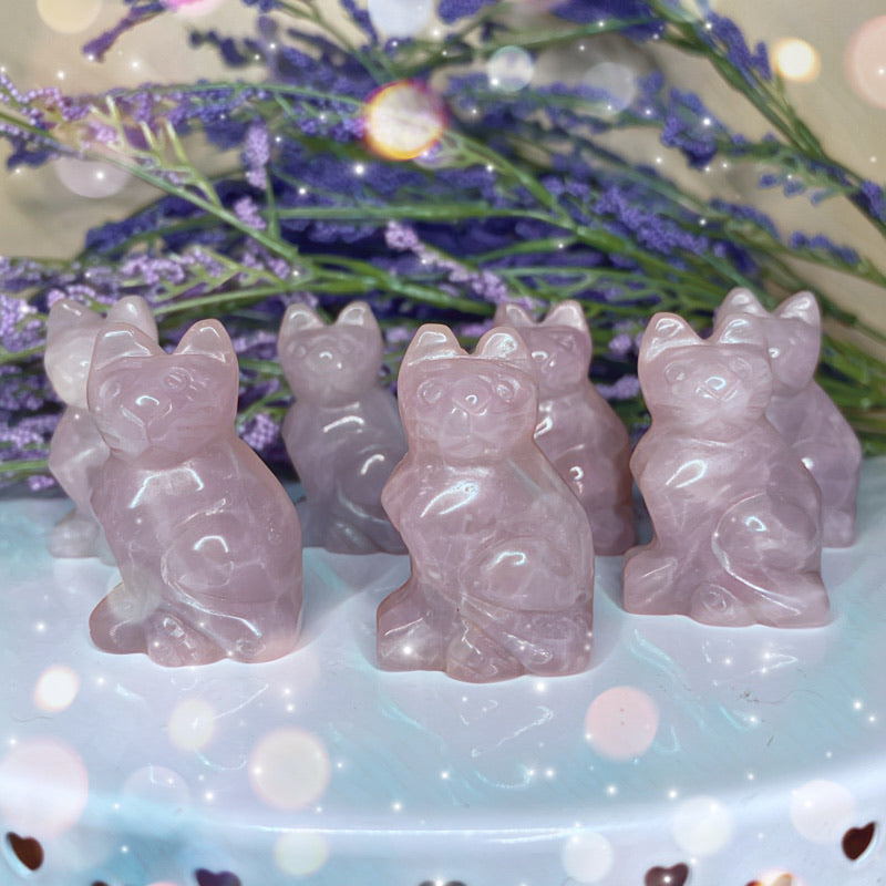 Mini Rose Quartz Cat